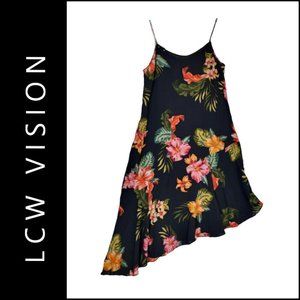 LCW Vision Women Casual Formal Sleeveless Asymmetrical Dress Floral Size XL